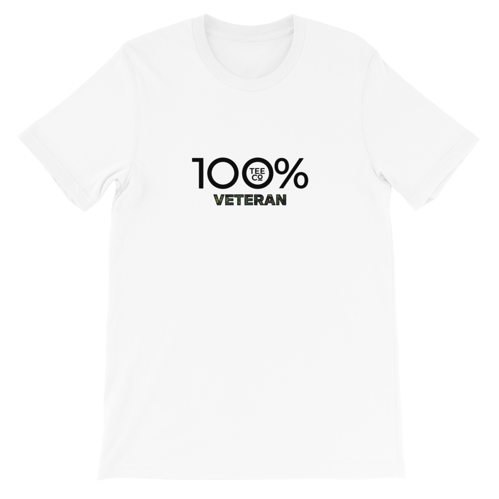 100% VETERAN Short-Sleeve Unisex Tee - 100 Percent Tee Company