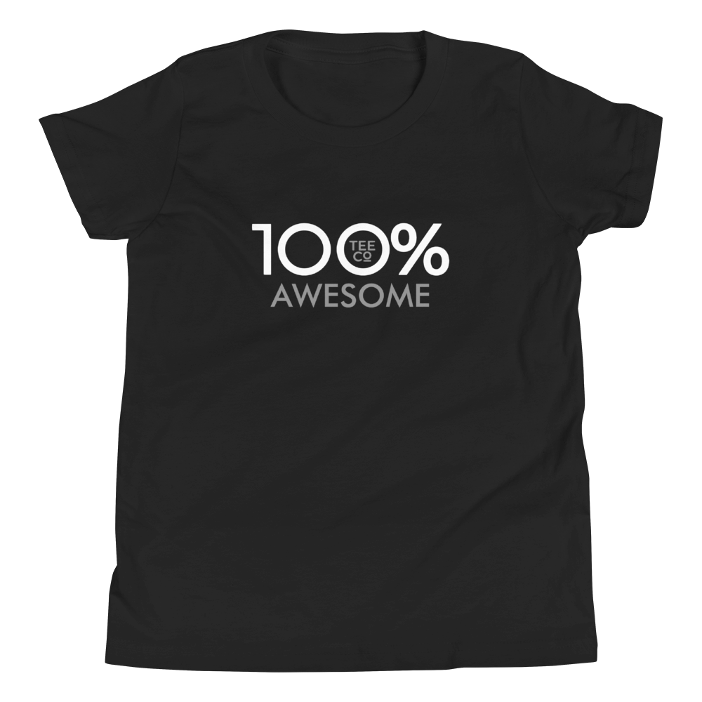 100% AWESOME Youth Short Sleeve Tee - 100 Percent Tee Company