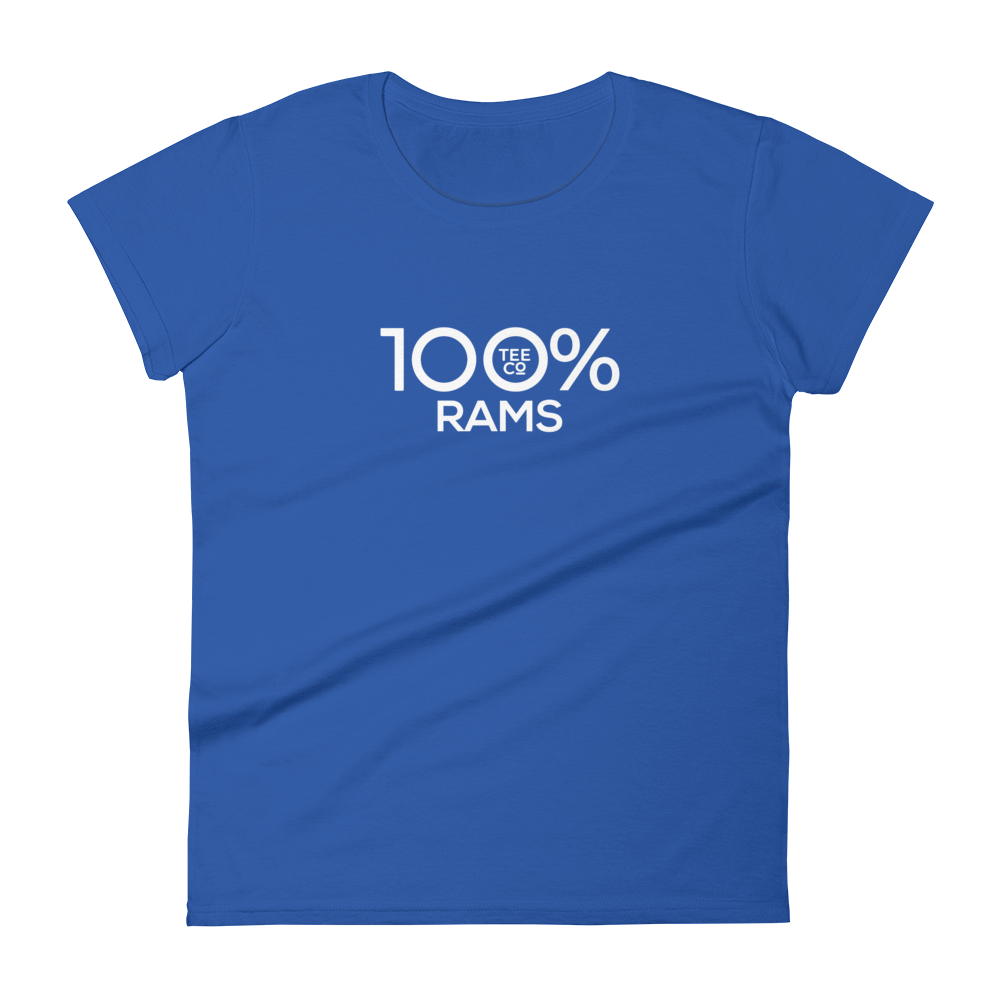 100% RAMS Women's Short Sleeve Tee - 100 Percent Tee Company