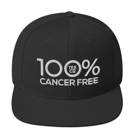 100% CANCER FREE Snapback Hat - 100 Percent Tee Company