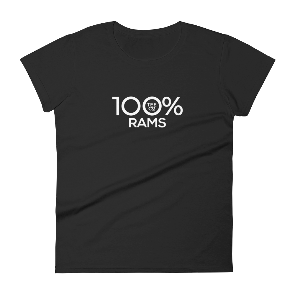 100% RAMS Women's Short Sleeve Tee - 100 Percent Tee Company