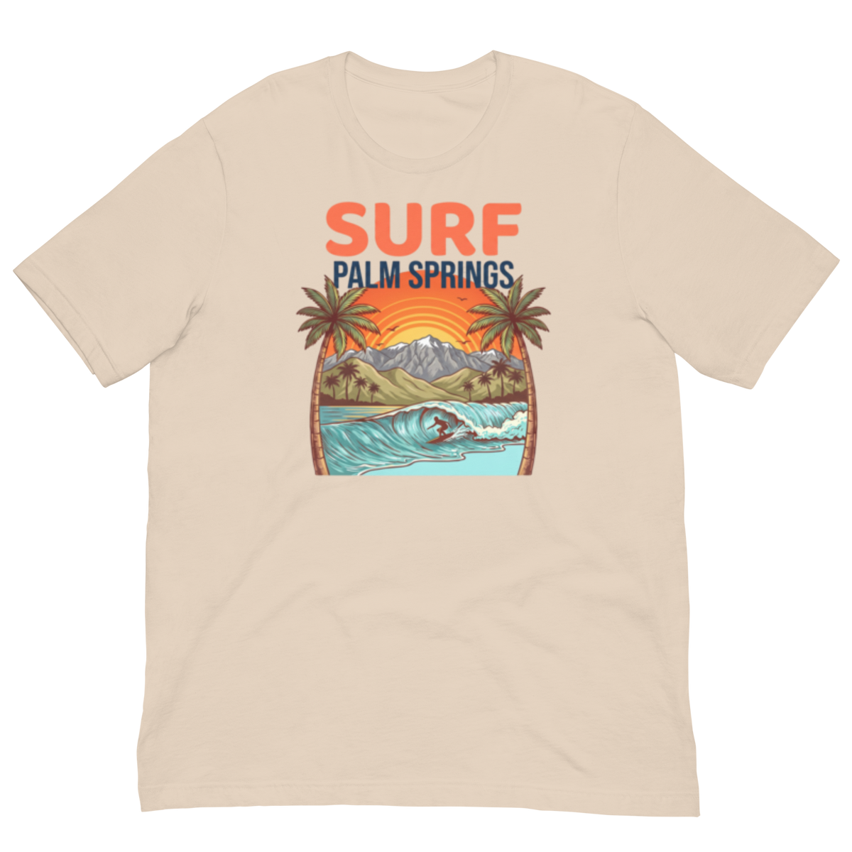 SURF PALM SPRINGS  tan Premium Tee