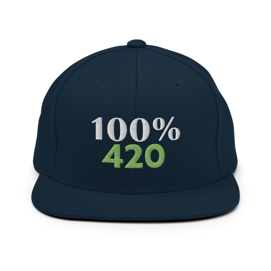 100% 420 Snapback Baseball Hat - 100 Percent Tee Company