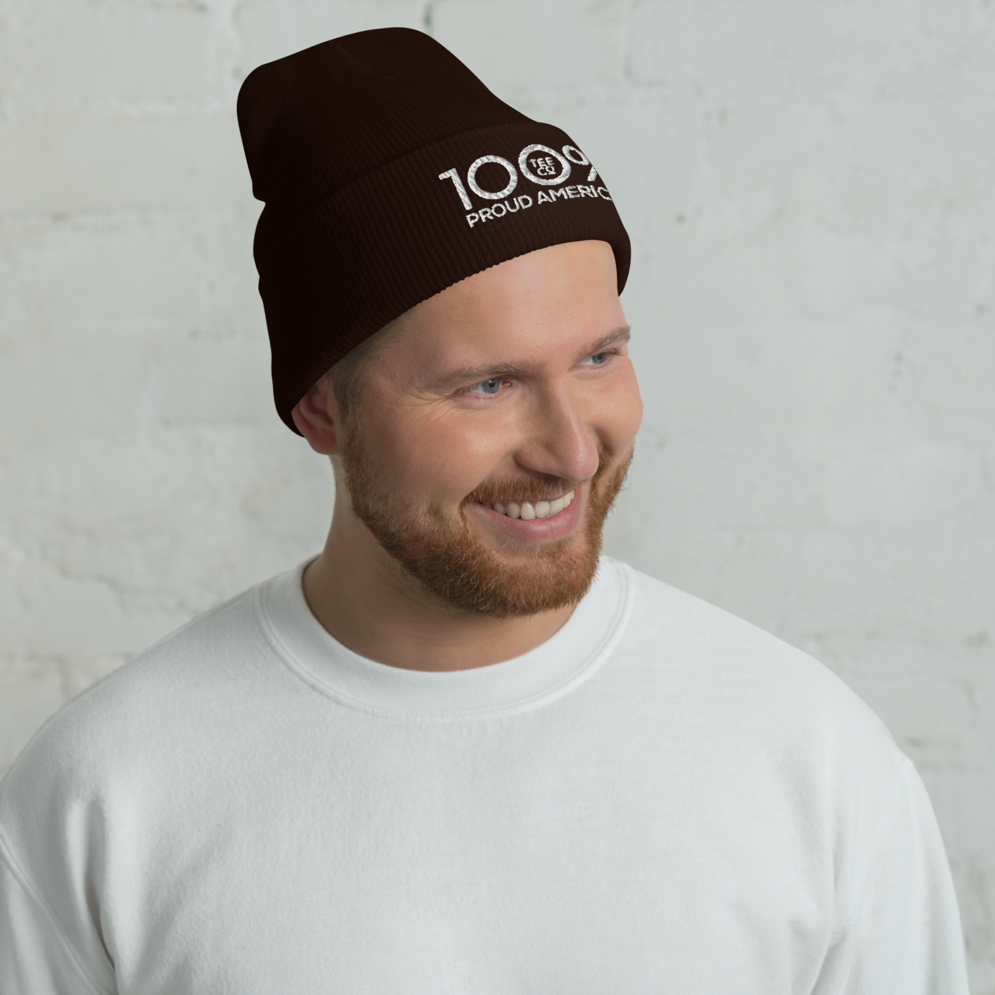 100% PROUD AMERICAN Cuffed Beanie