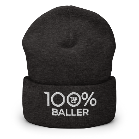 100% BALLER Cuffed Beanie - 100 Percent Tee Company