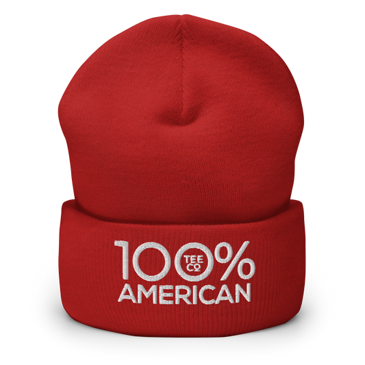 100% AMERICAN Cuffed Beanie - 100 Percent Tee Company
