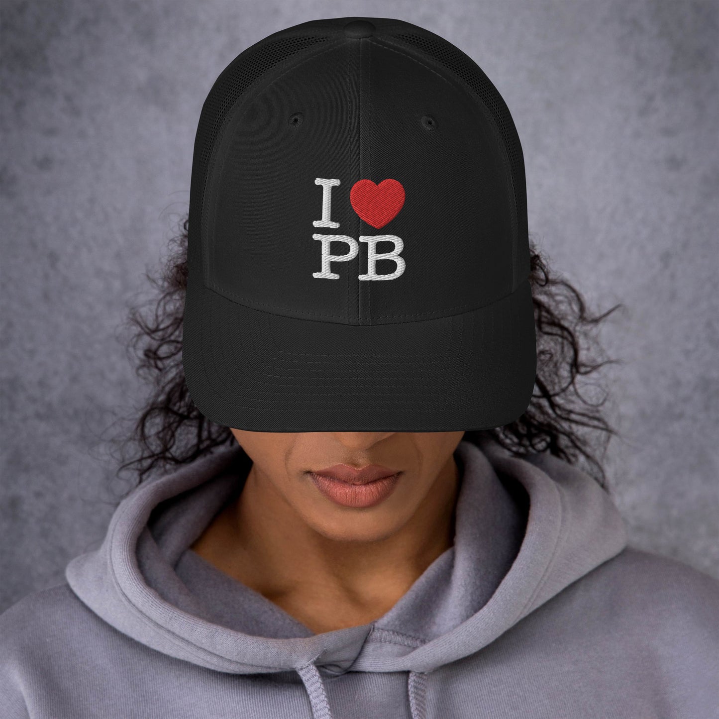 I Love PB (Pickleball) Trucker Cap