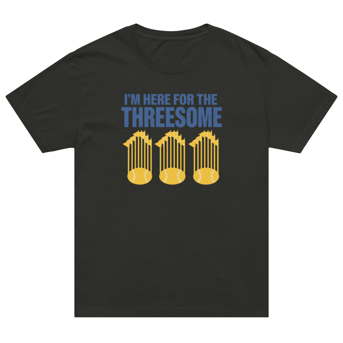 I'm here for the threesome black t-shirt