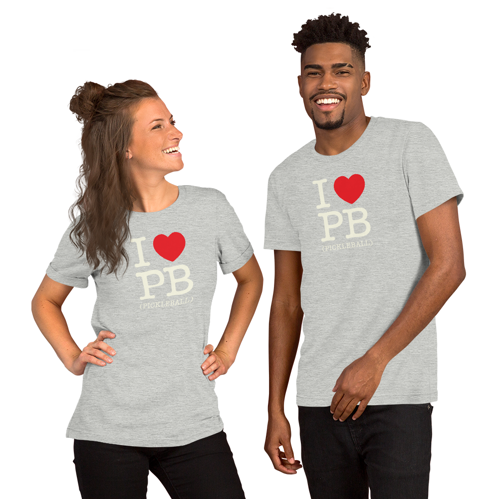 I Love PB (Pickleball) Unisex Tee Shirt
