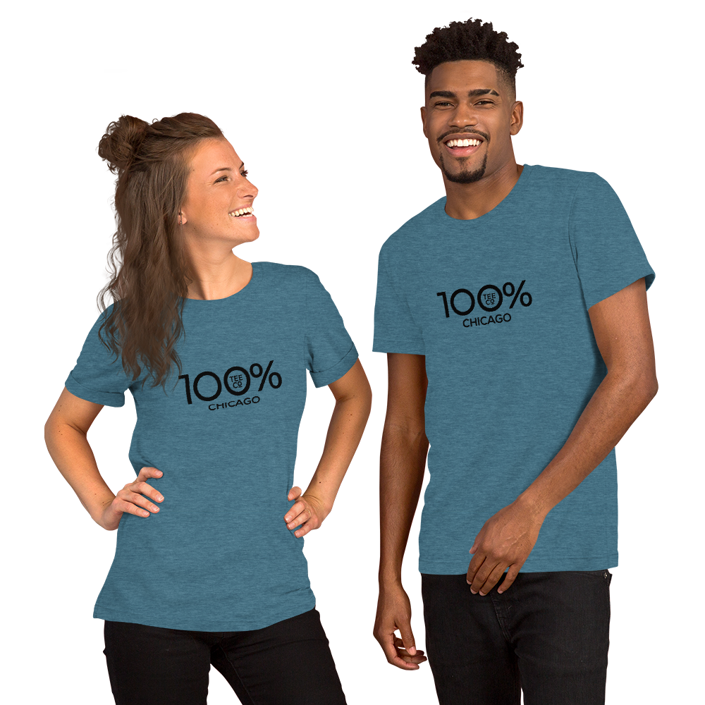 100% CHICAGO Short-Sleeve Unisex Tee - 100 Percent Tee Company