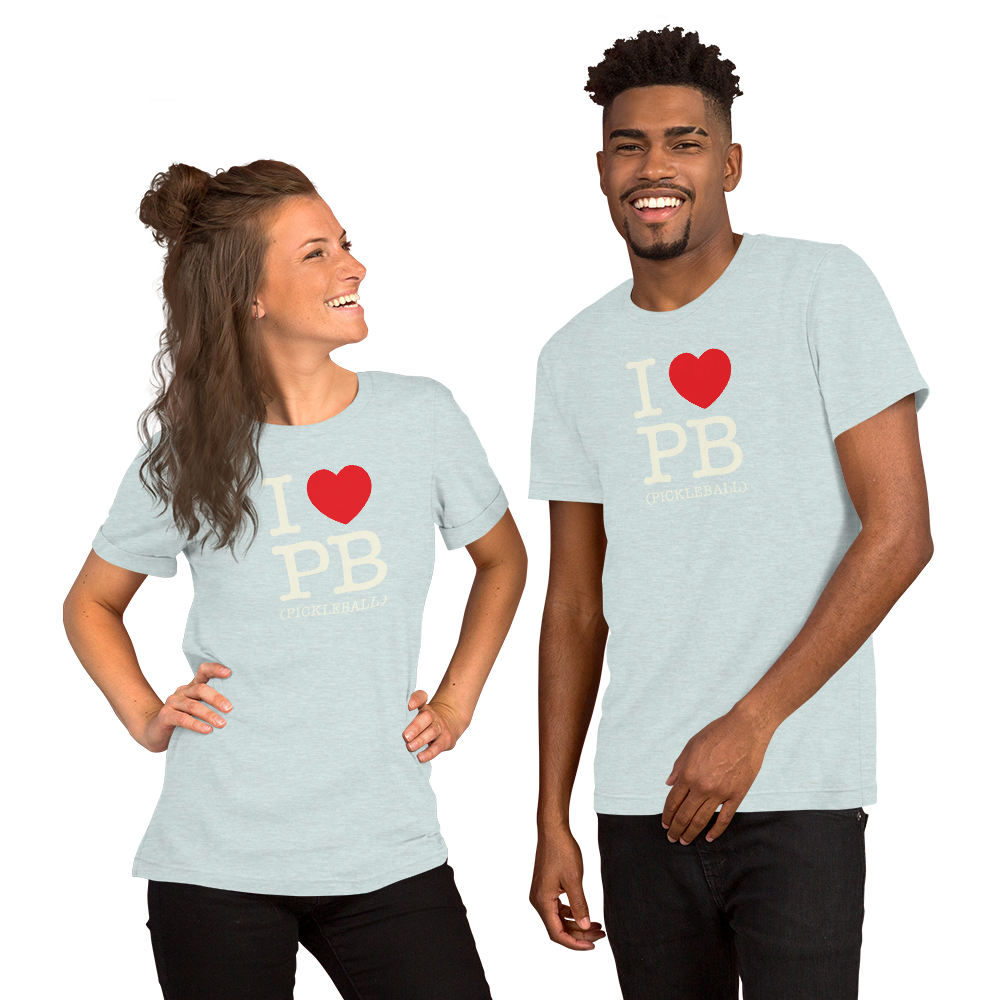 I Love PB (Pickleball) Unisex Tee Shirt