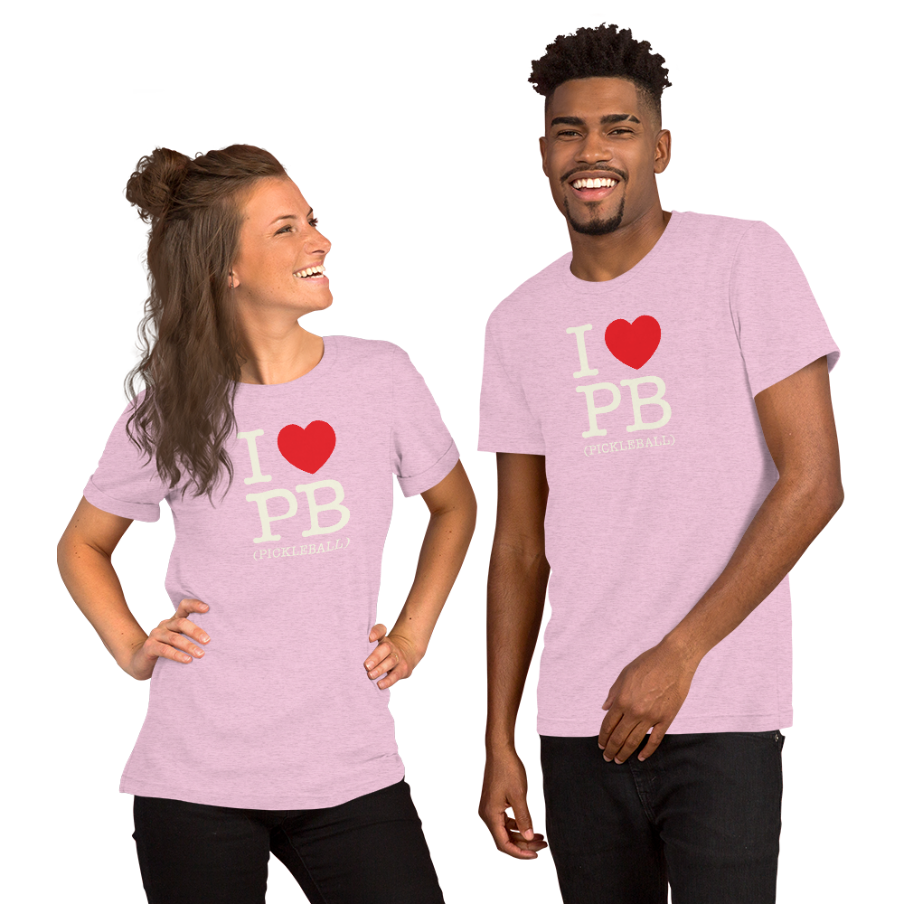 I Love PB (Pickleball) Unisex Tee Shirt