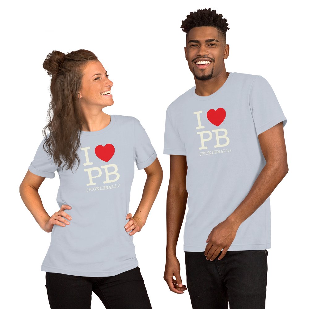 I Love PB (Pickleball) Unisex Tee Shirt