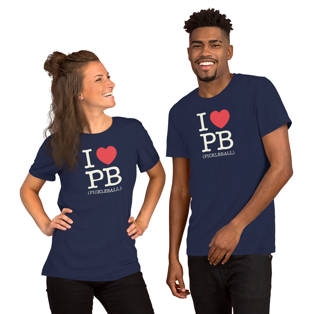 I Love PB (Pickleball) Unisex Tee Shirt