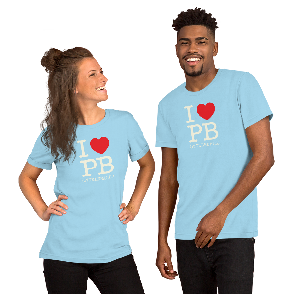 I Love PB (Pickleball) Unisex Tee Shirt