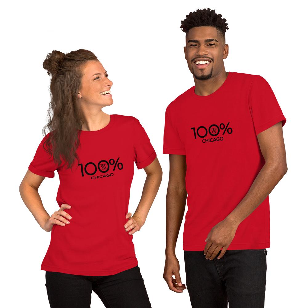 100% CHICAGO Short-Sleeve Unisex Tee - 100 Percent Tee Company