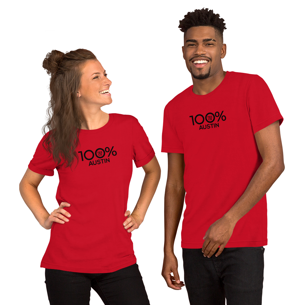 100% AUSTIN Short-Sleeve Unisex Tee - 100 Percent Tee Company