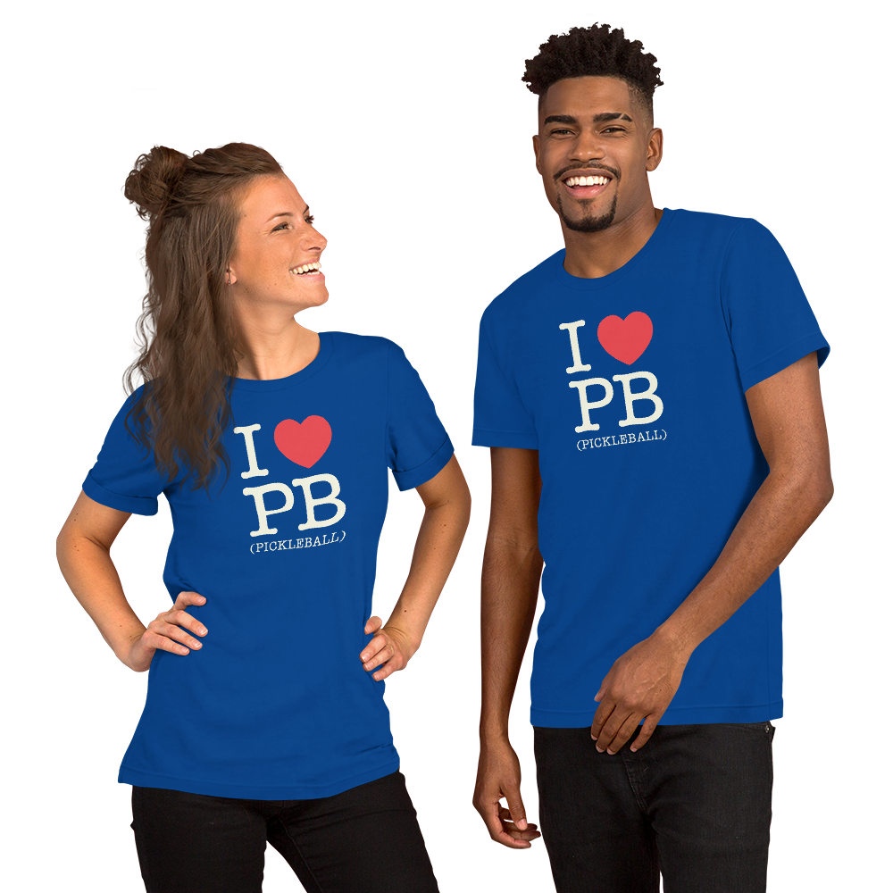I Love PB (Pickleball) Unisex Tee Shirt