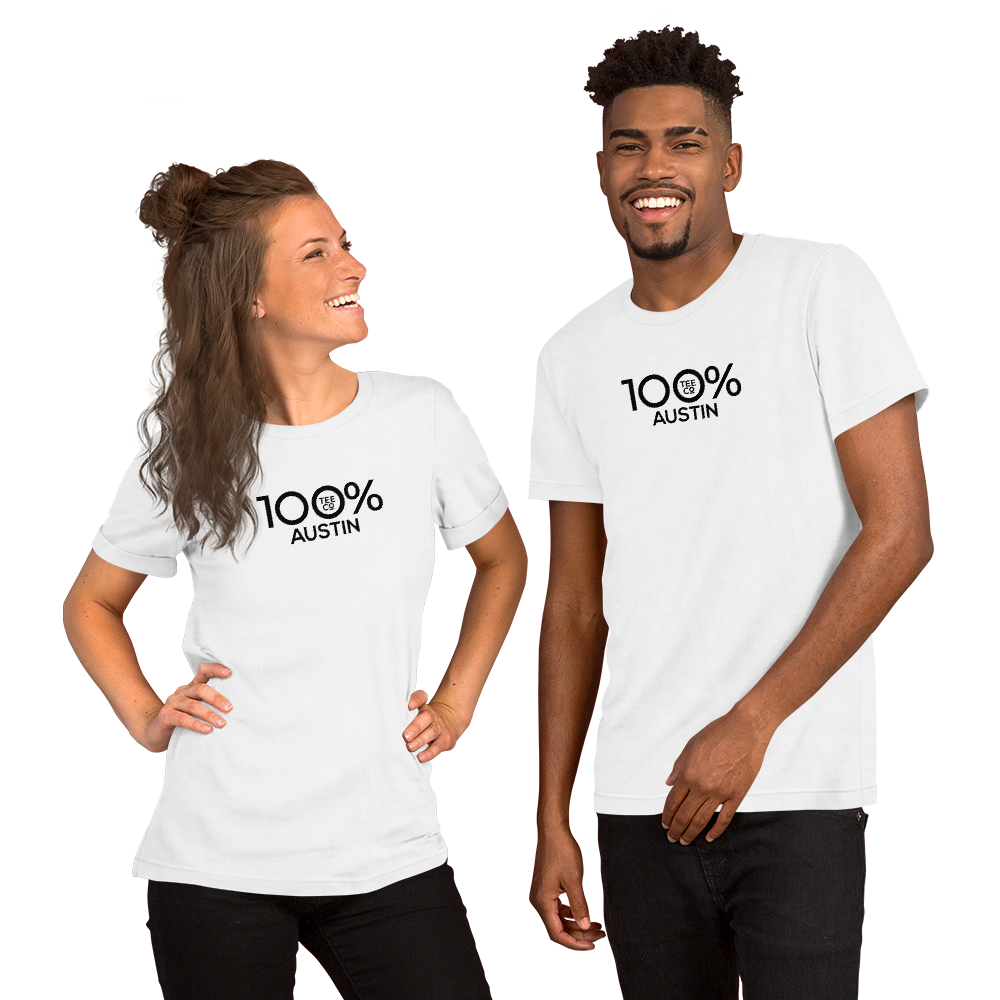 100% AUSTIN Short-Sleeve Unisex Tee - 100 Percent Tee Company