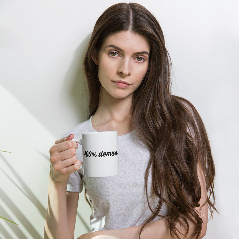 100% demure White Glossy Mug