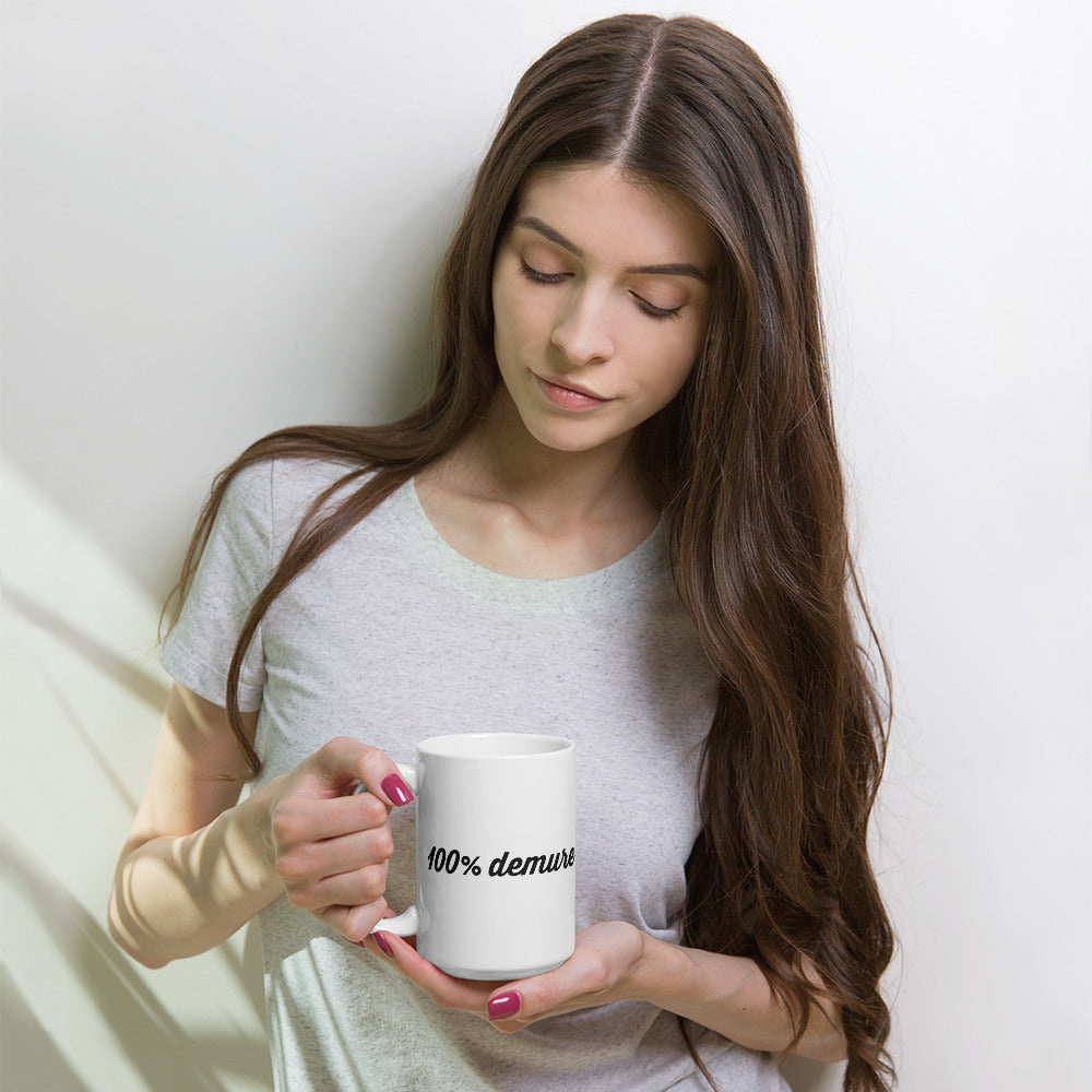 100% demure White Glossy Mug