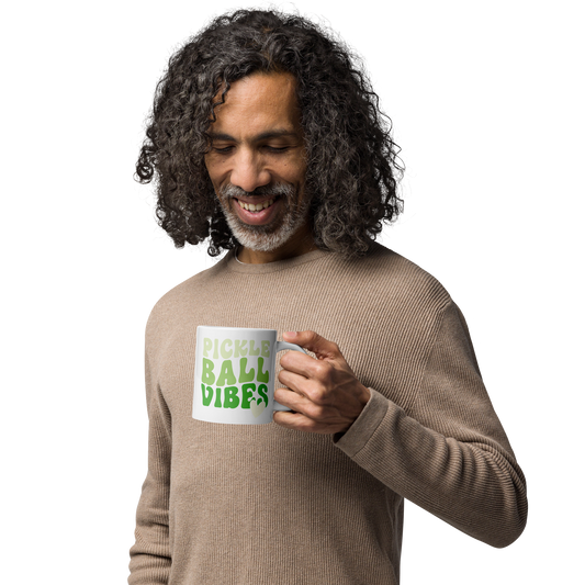 Pickleball Vibes White Glossy Mug