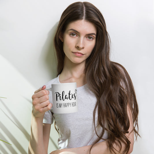 Pilates is my Happy Hour White Glossy Mug