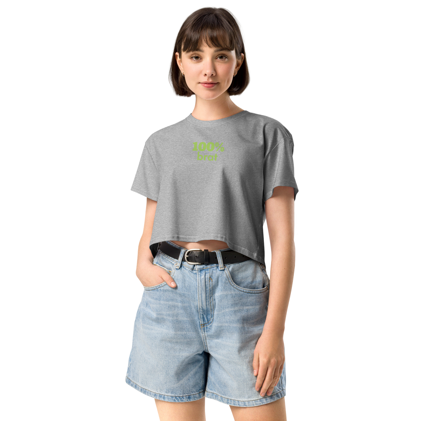 100% brat Women’s Crop Tee