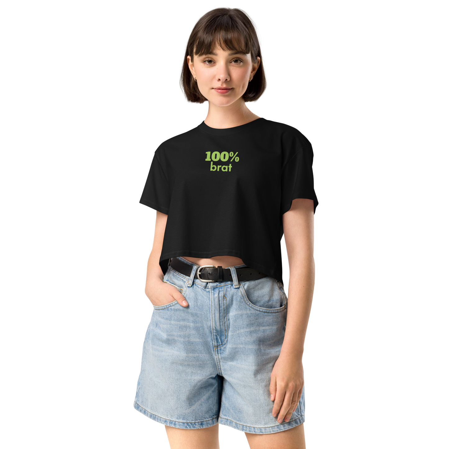 100% brat Women’s Crop Tee