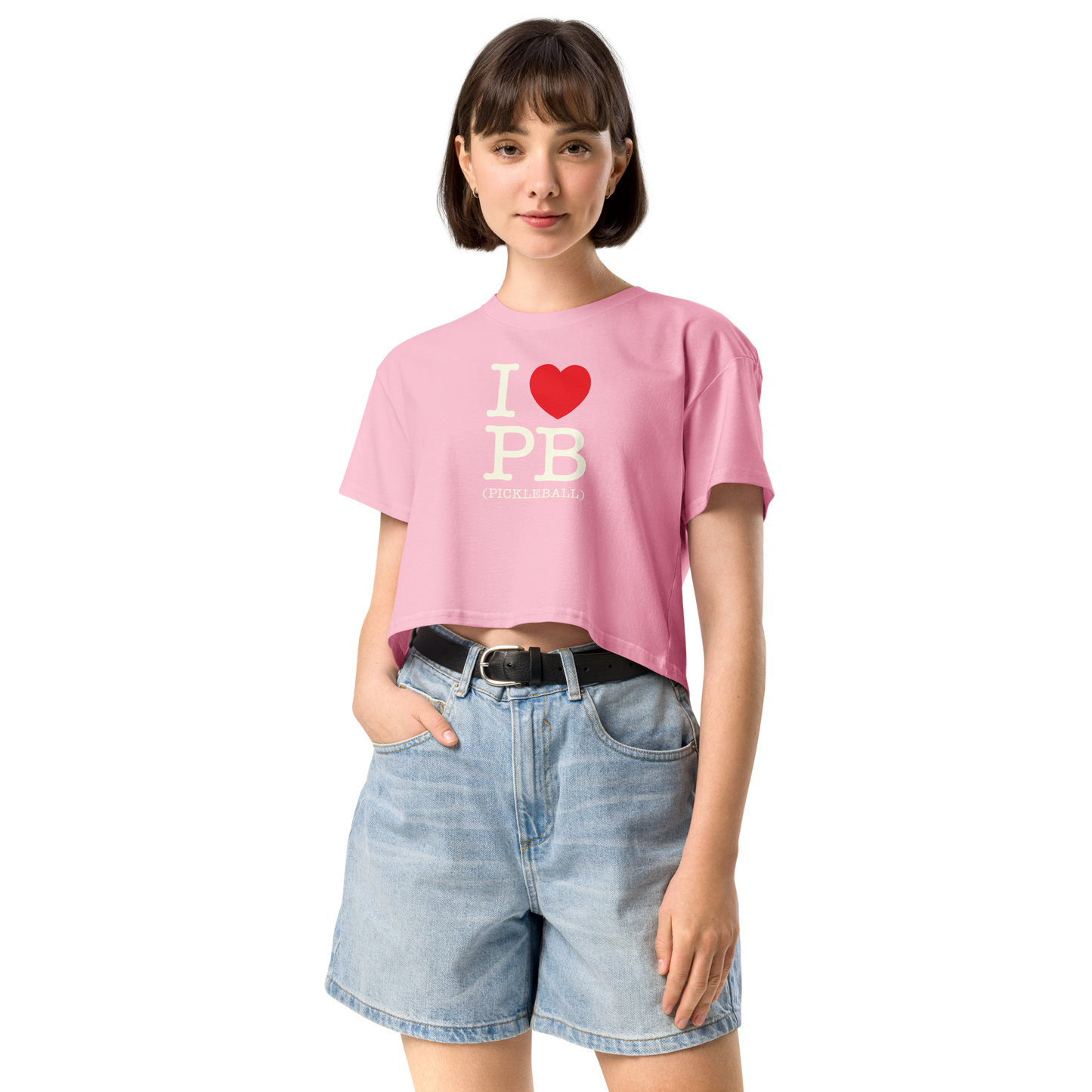 I Love PB (Pickleball) Women’s Crop Tee