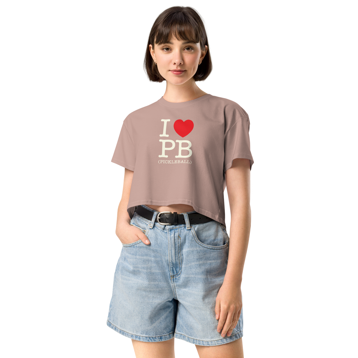 I Love PB (Pickleball) Women’s Crop Tee