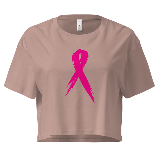 Breast Cancer Awareness Ribbon Women’s Crop Tee