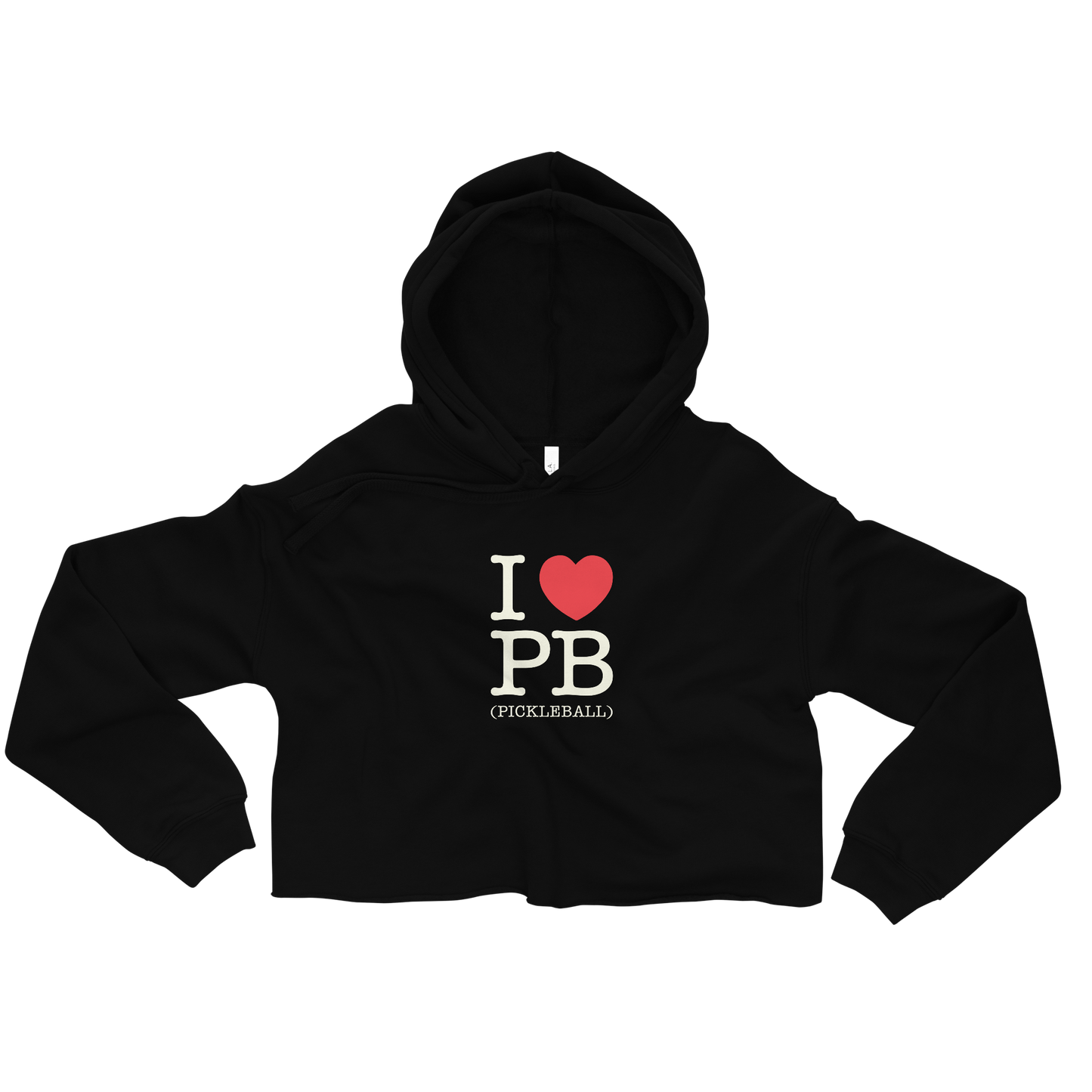 I Love PB (Pickleball) Crop Hoodie