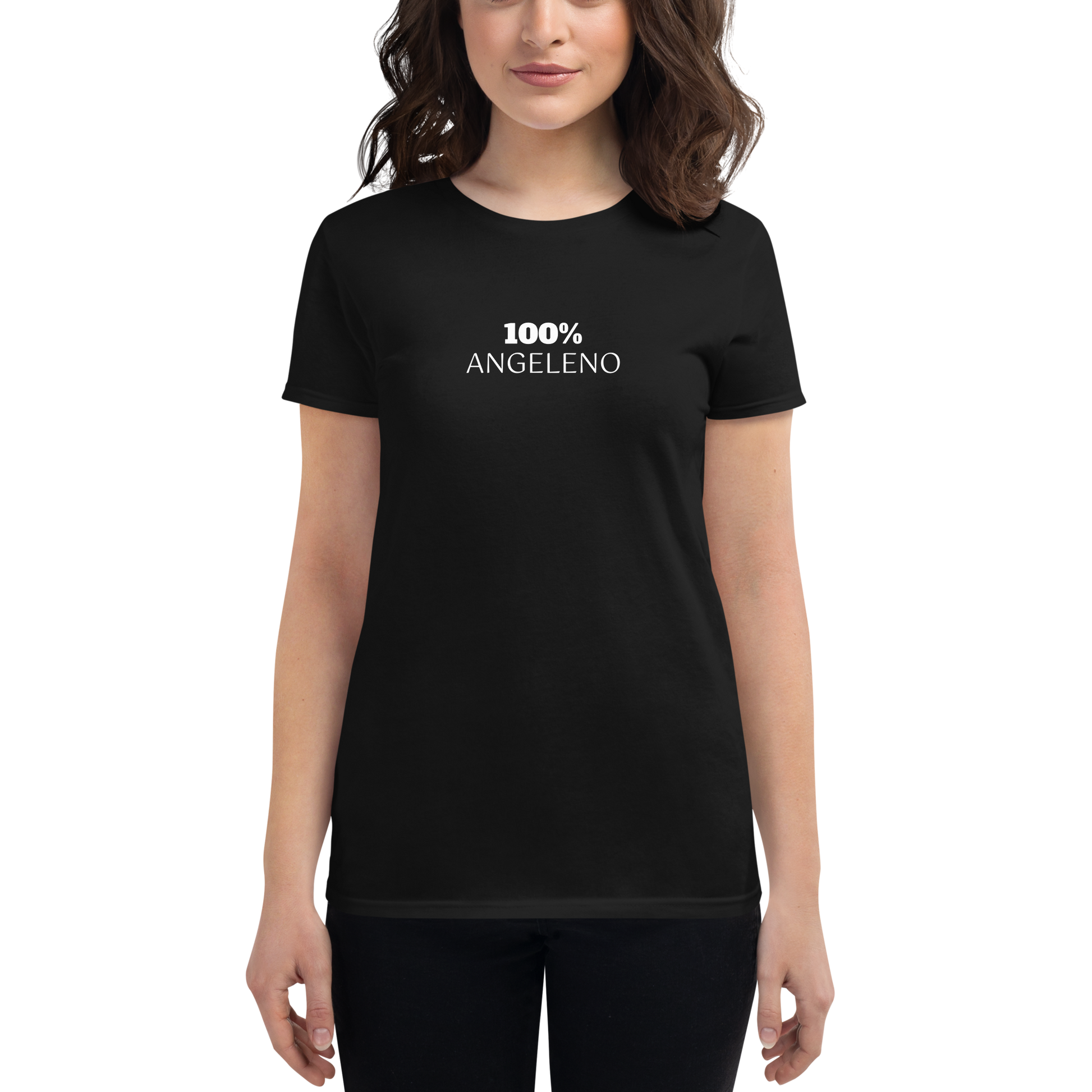 100% ANGELENO Women's Fitted Tee - 100 Percent Tee Company