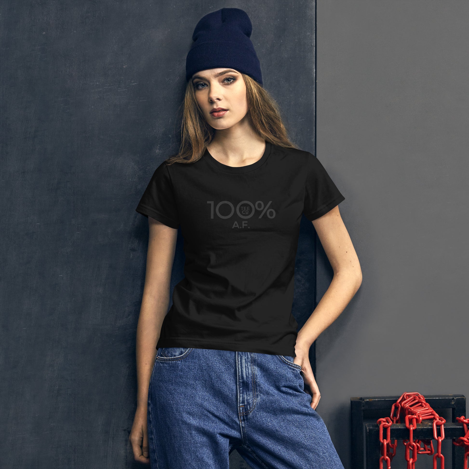 100% A.F. Women's Fitted Tee - 100 Percent Tee Company