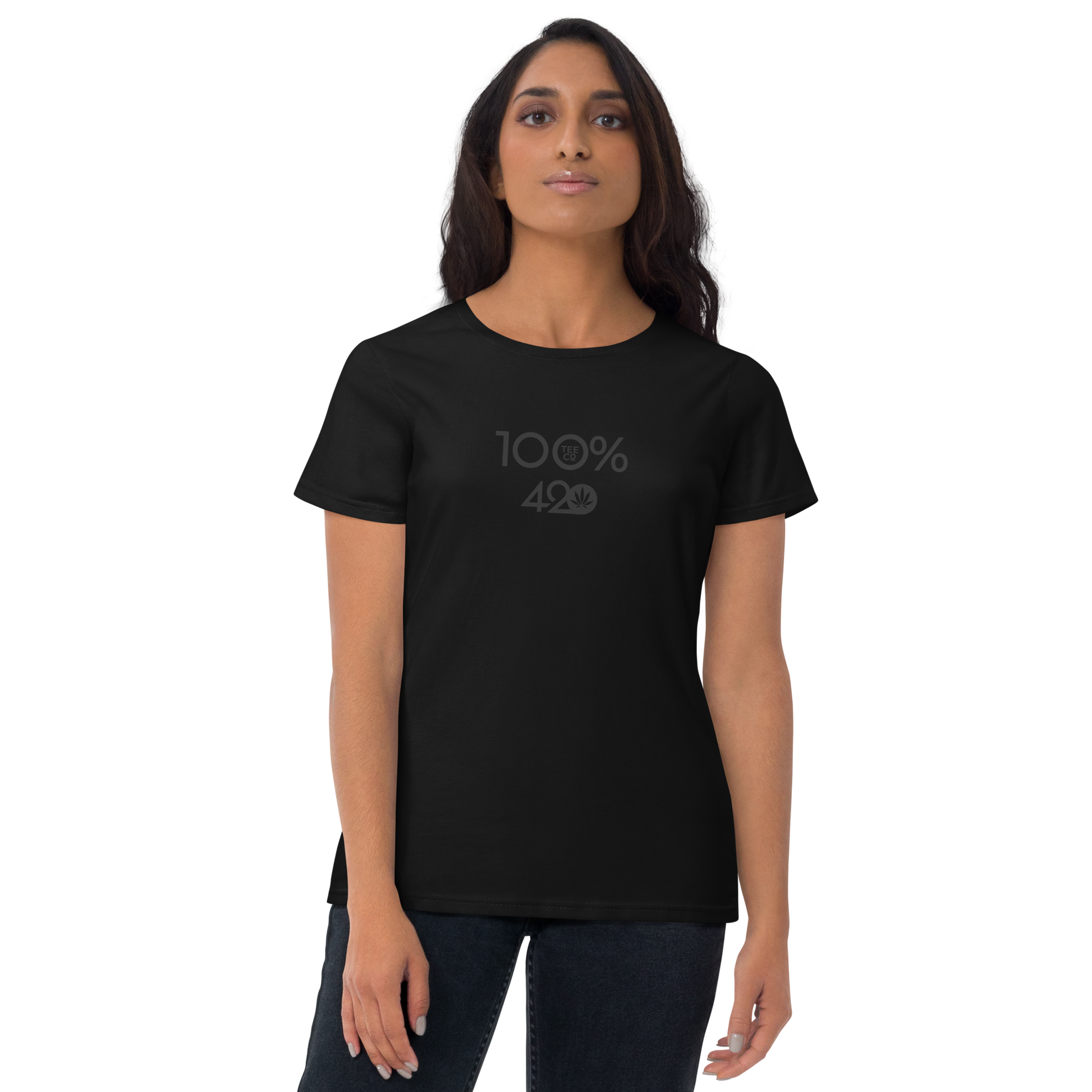 100% 420 Women's Fitted Tee - 100 Percent Tee Company
