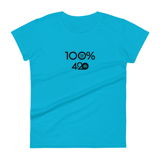 100% 420 Women's Fitted Tee - 100 Percent Tee Company