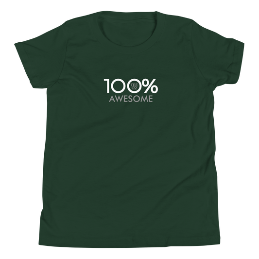 100% AWESOME Youth Short Sleeve Tee