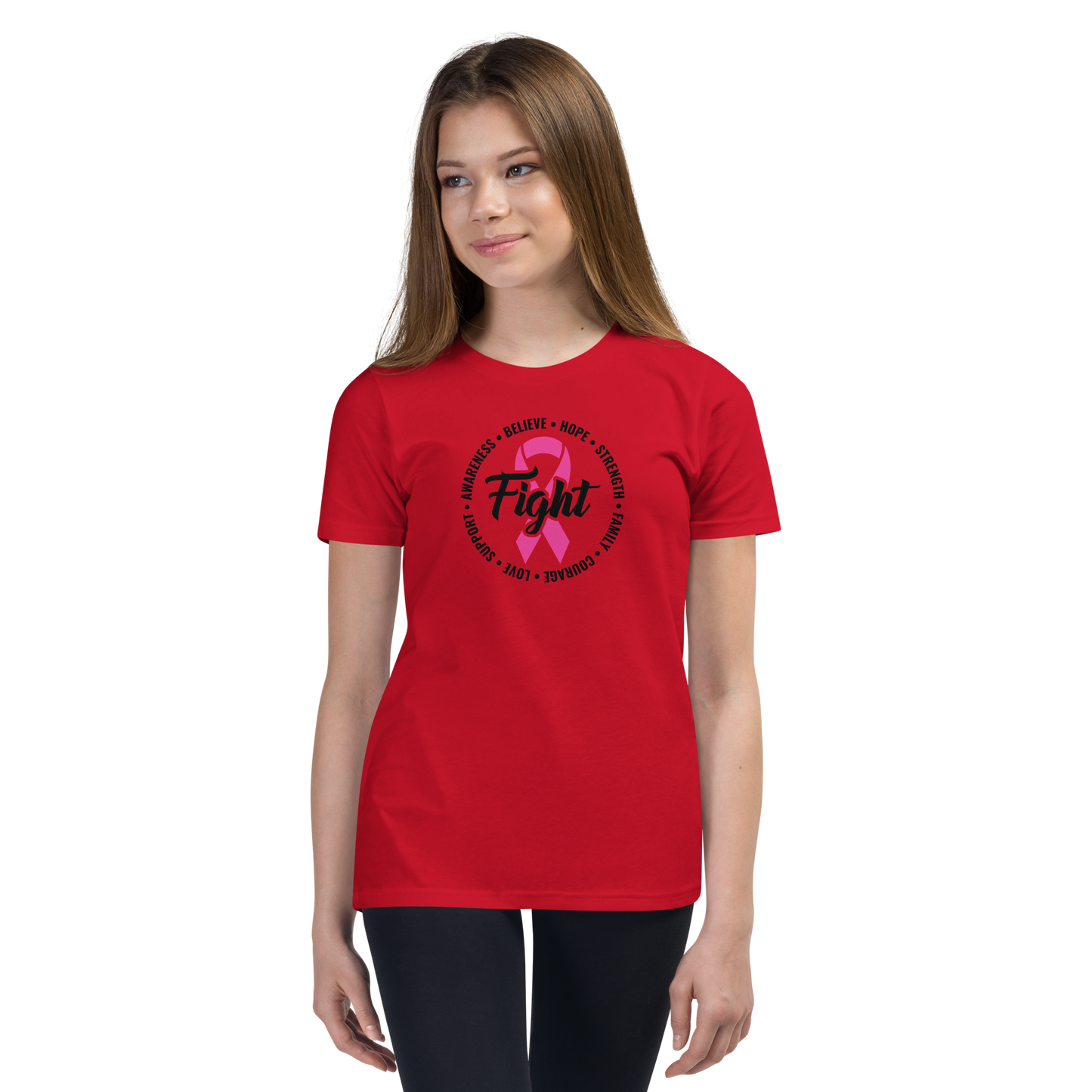 FIGHT Breast Cancer Youth Short Sleeve Tee Shirt