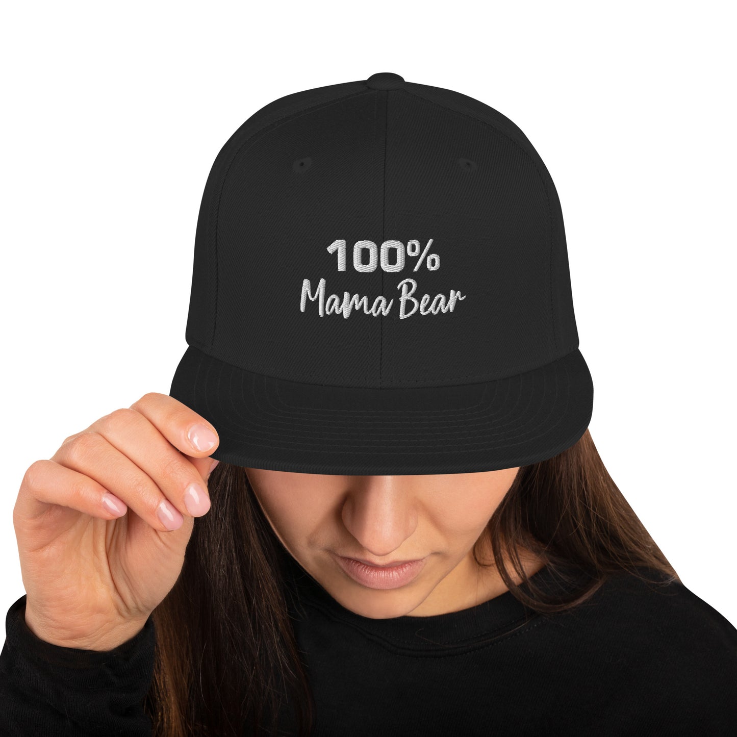 100% Mama Bear Snapback Baseball Hat