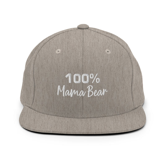100% Mama Bear Snapback Baseball Hat