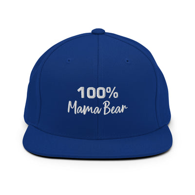 100% Mama Bear Snapback Baseball Hat
