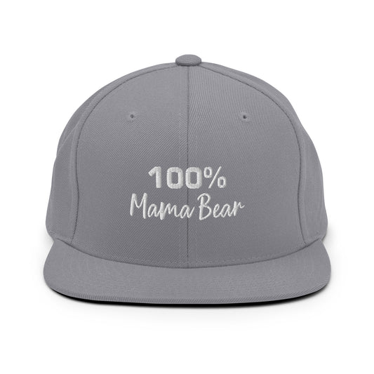 100% MAMA BEAR Snapback Baseball Hat