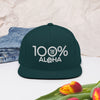100% ALOHA Snapback Hat - 100 Percent Tee Company