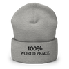 100% WORLD PEACE Cuffed Beanie