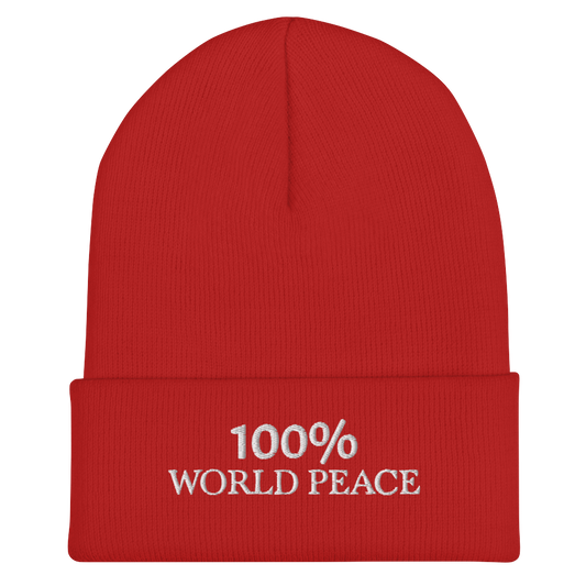 100% WORLD PEACE Cuffed Beanie