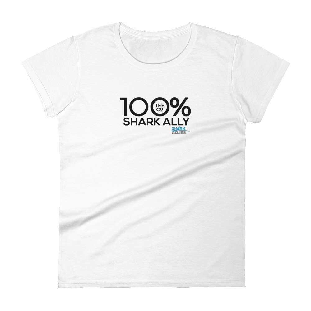100% SHARK ALLY Women's Short Sleeve Tee to benefit Shark Allies - 100 Percent Tee Company