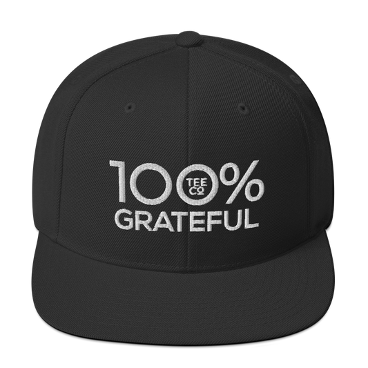 100% GRATEFUL Snapback Hat - 100 Percent Tee Company