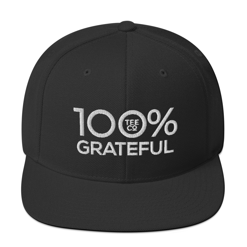 100% GRATEFUL Snapback Hat - 100 Percent Tee Company