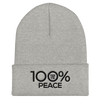 100% PEACE Cuffed Beanie - 100 Percent Tee Company